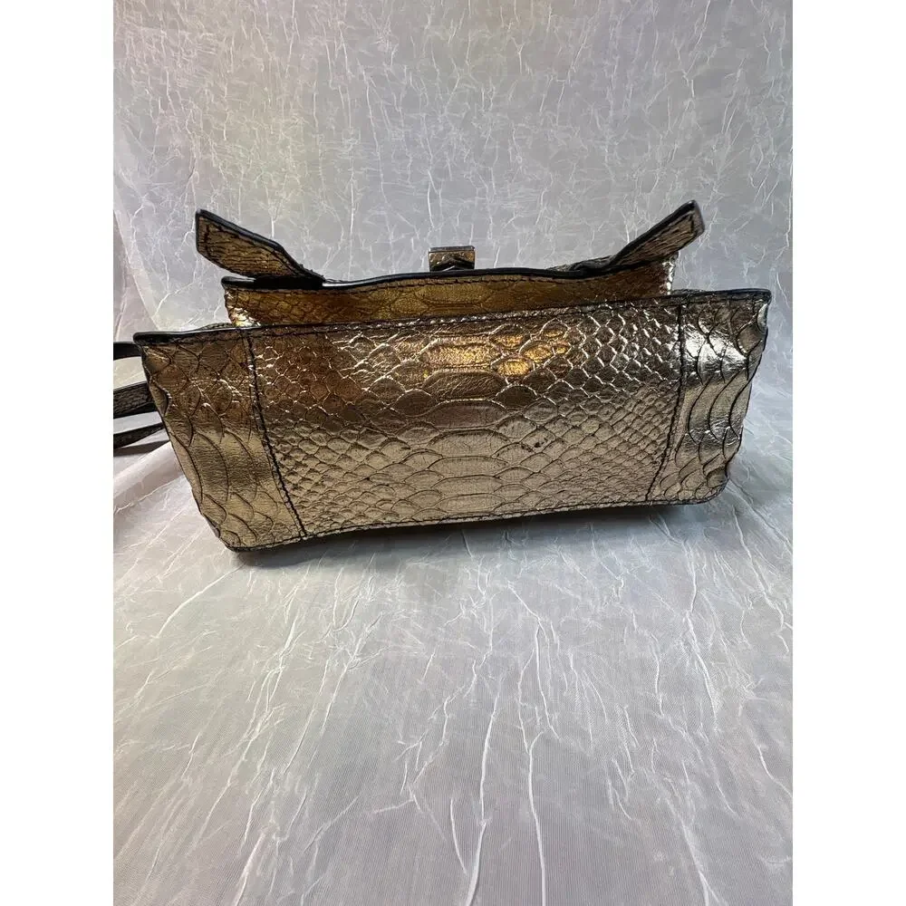 Proenza Schouler PS1 Satchel Metallic Bronze Python-Embossed Satchel
